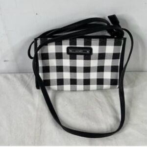 Nine West black and white plaid small crossbody bag